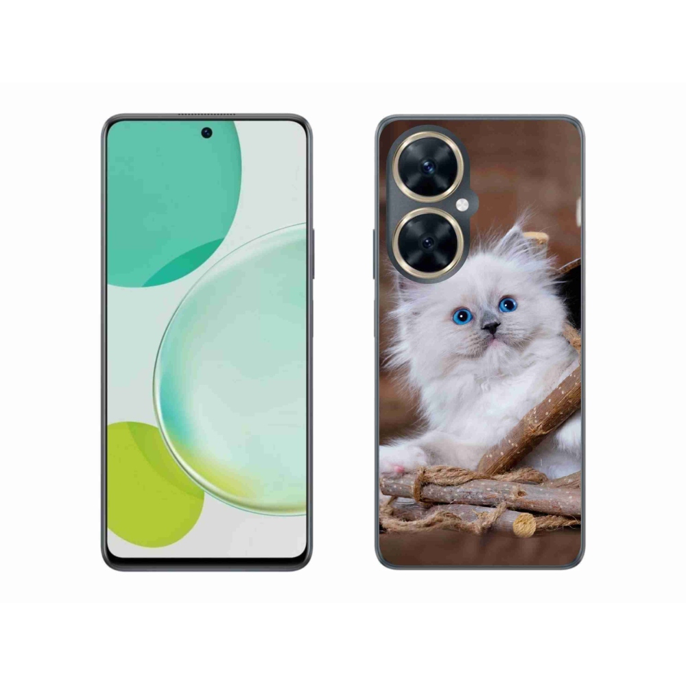 Gél borítás mmCase a Huawei Nova 11i készülékhez - fehér cica