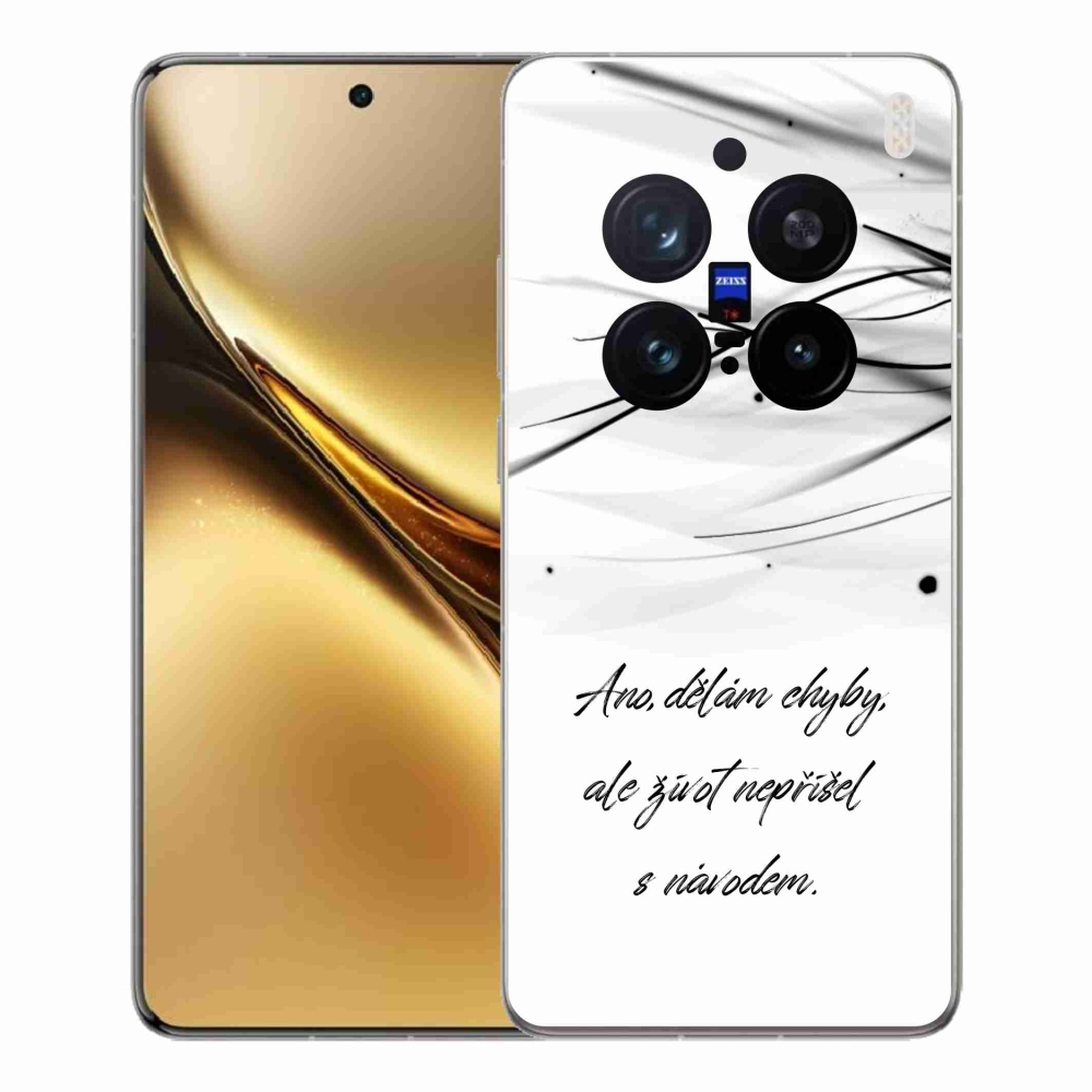 Zselés borítás mmCase a Vivo X200 Pro 5G-n - idézet fehér háttérrel