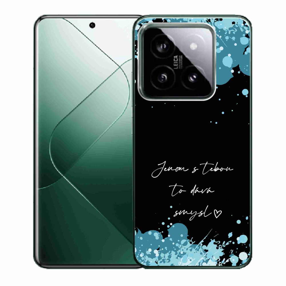 Gél borító mmCase a Xiaomi 14 - szerelem szöveg fekete háttérrel