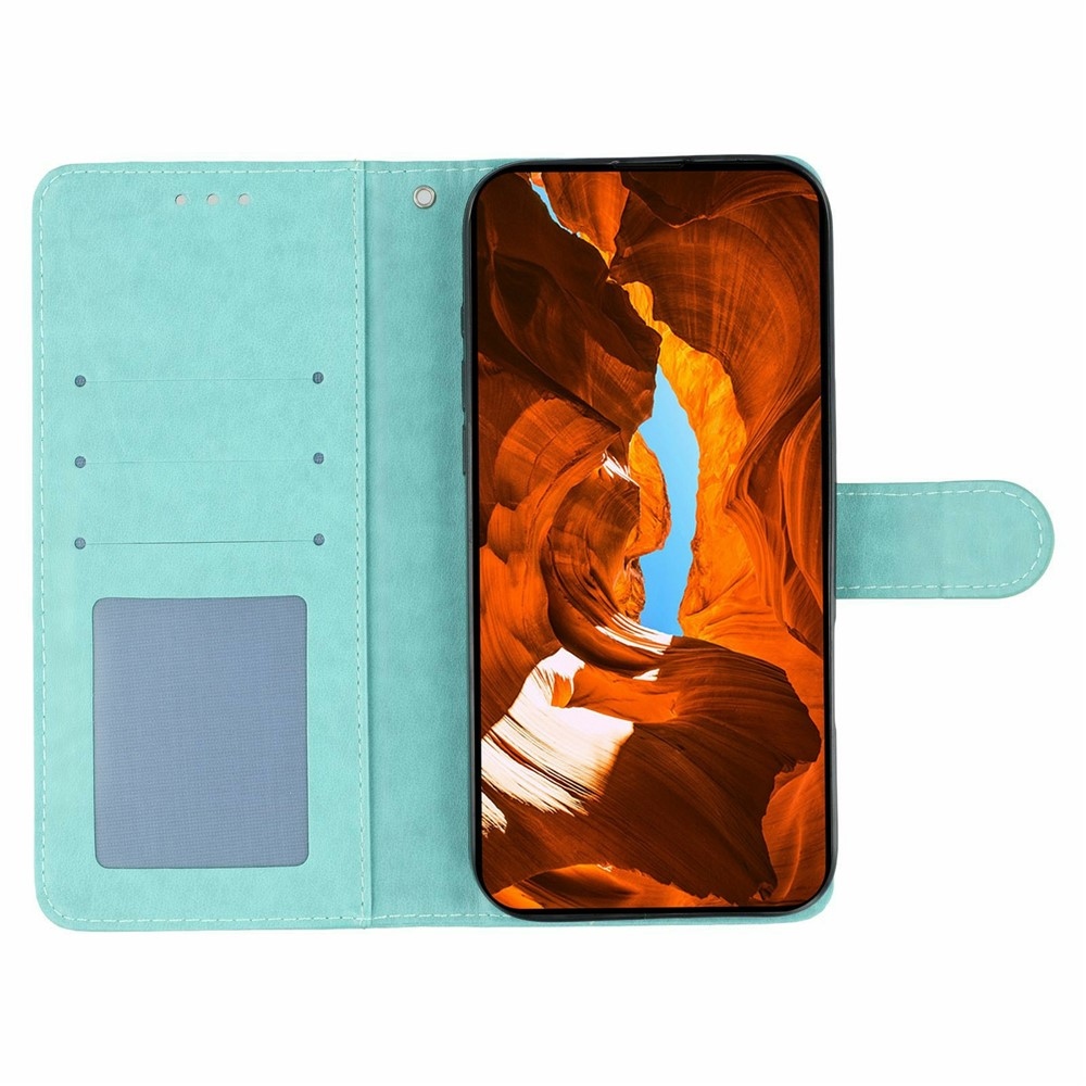 Rózsák könyv tok Xiaomi Redmi 15 5G - teal - teal - rózsaszínű