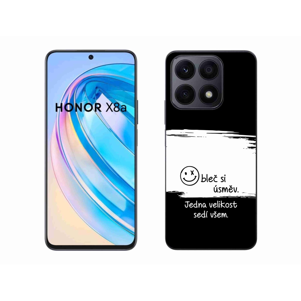Gél borító mmCase a Honor X8a számára - vicces szöveg 8 fekete-fehér háttérrel