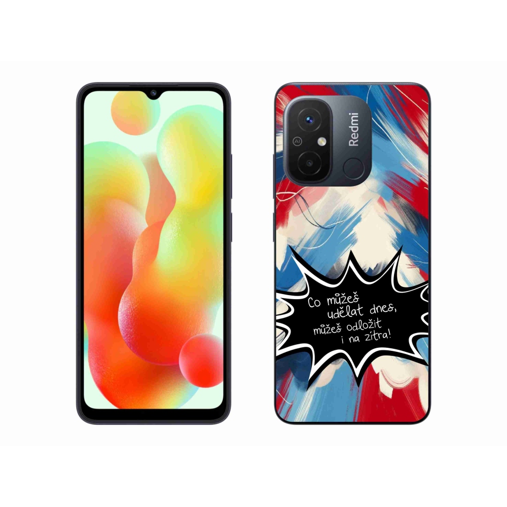 Gél borító mmCase a Xiaomi Redmi 12C-hez - vicces szöveg 9 fekete háttér