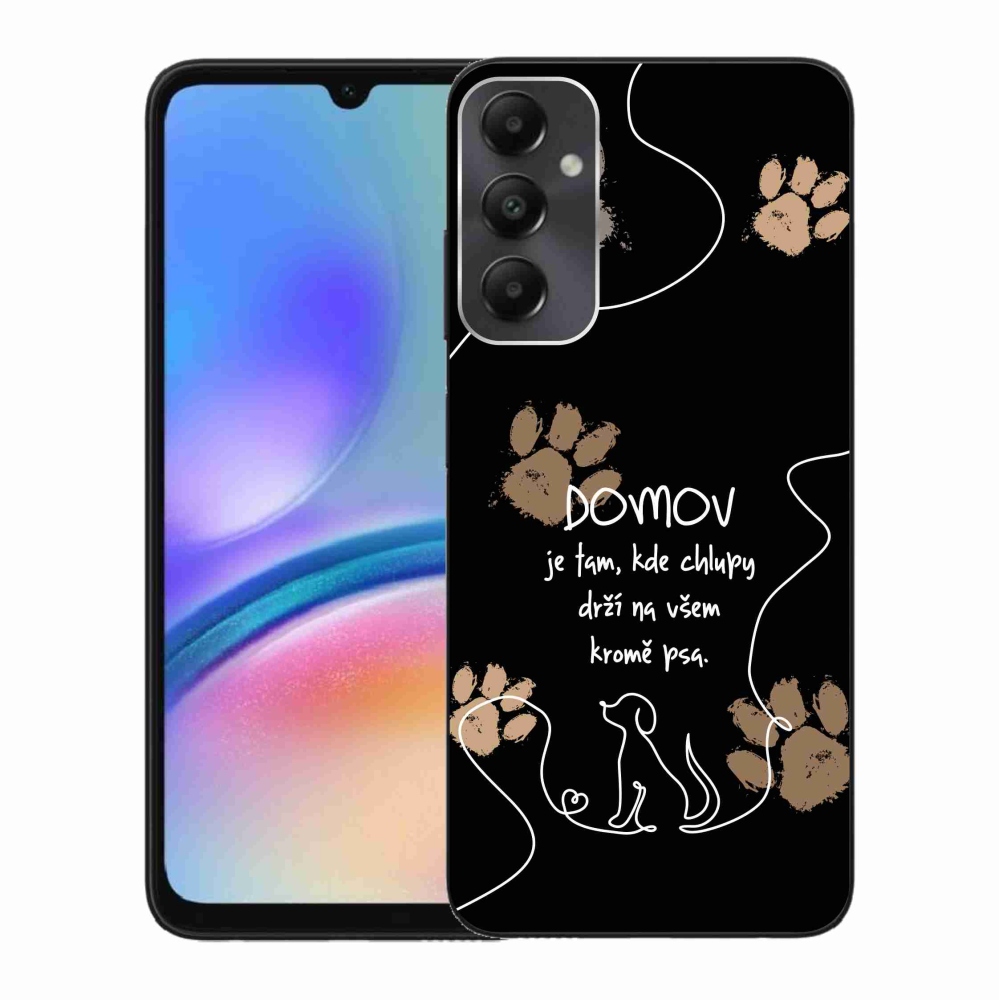 Gél borítás mmCase Samsung Galaxy A05s készülékhez - kutya motívum fekete háttér