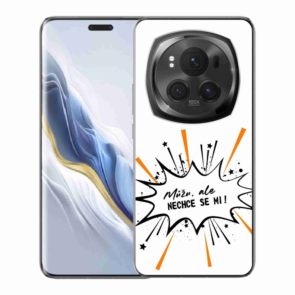 Gél borító mmCase a Honor Magic 6 Pro 5G készülékhez - vicces szöveg 11 fehér háttér