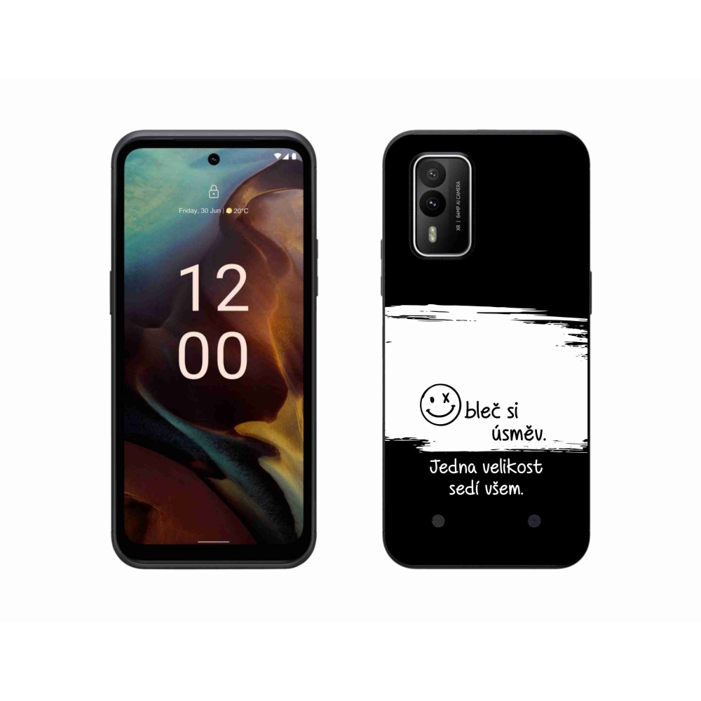 Zselés borító mmCase a Nokia XR21 készülékhez - vicces szöveg 8 fekete és fehér háttérrel