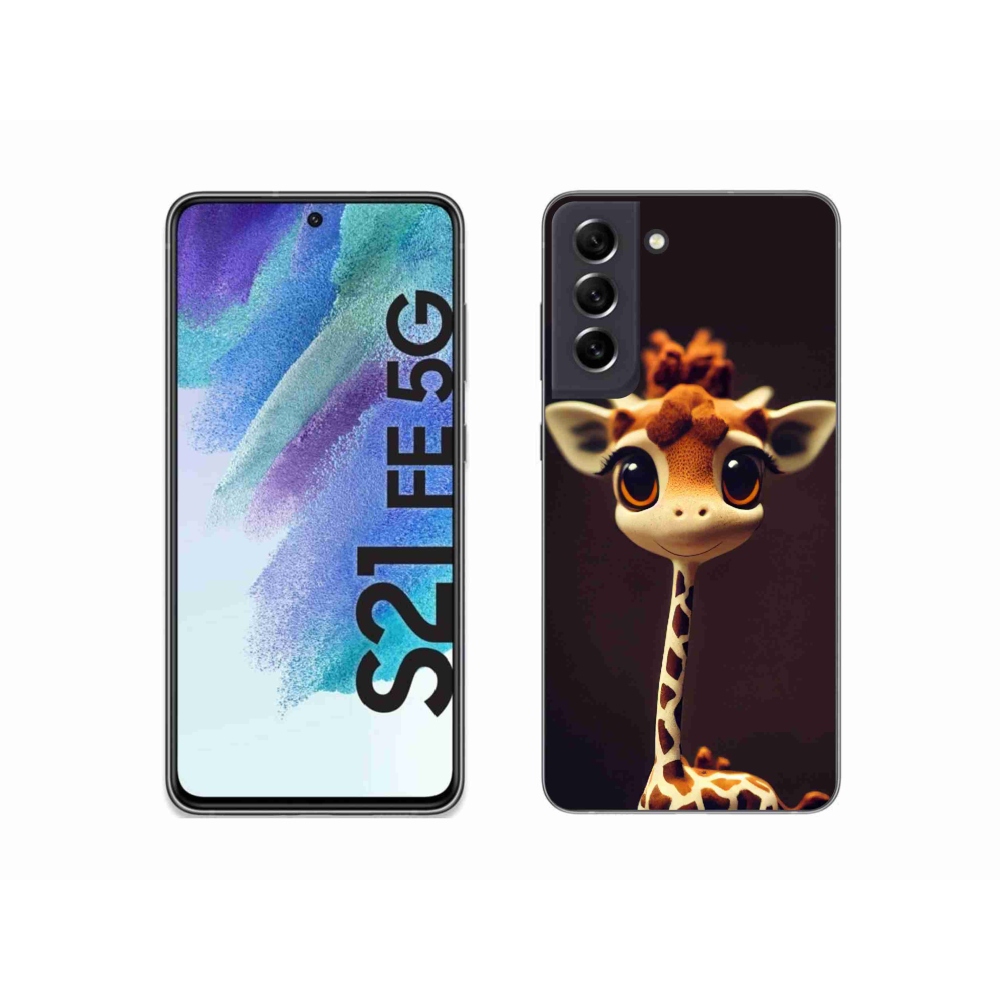 Zselés borítás mmCase Samsung Galaxy S21 FE 5G - kis zsiráfhoz