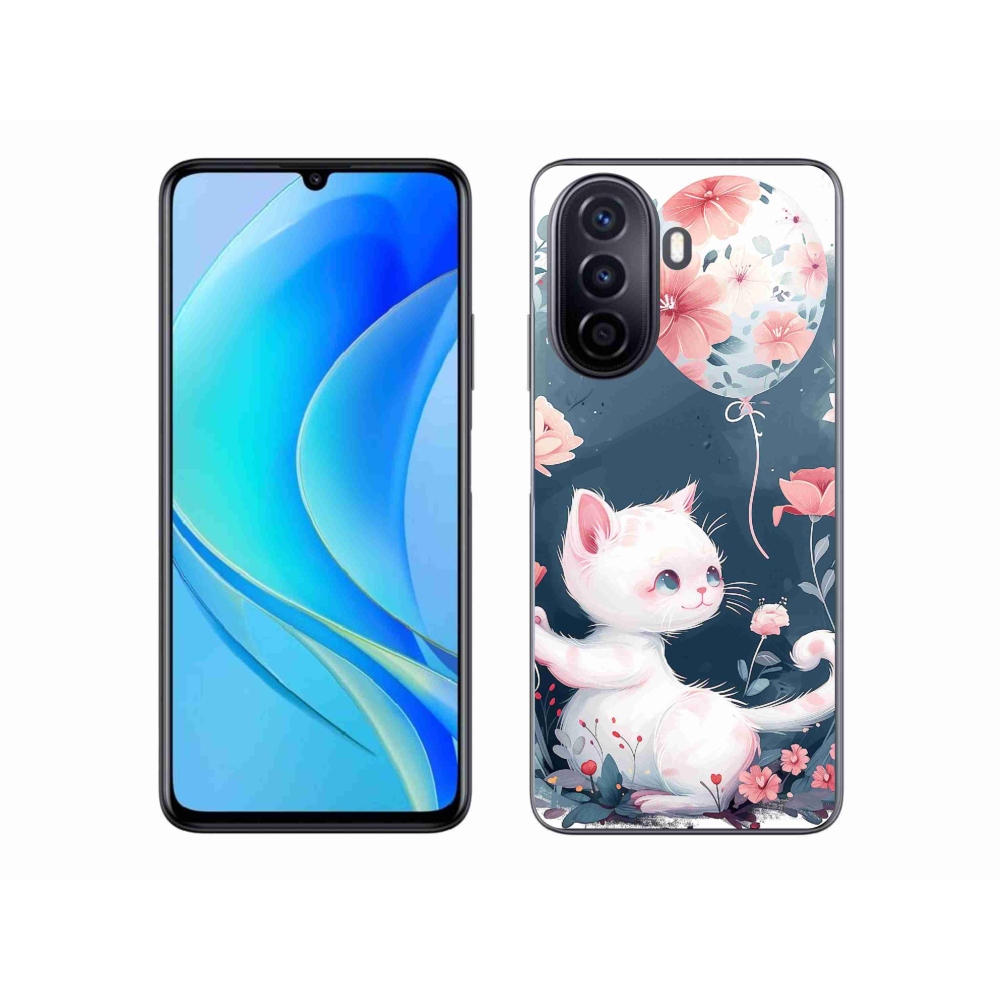 Gél borító mmCase a Huawei Nova Y70-hez - cica lufival