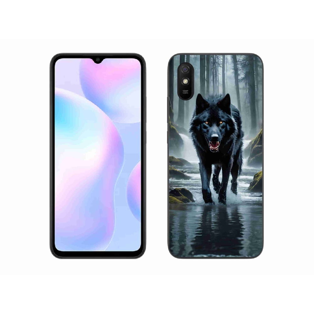 Gél borítás mmCase a Xiaomi Redmi 9A-hoz - fekete farkas