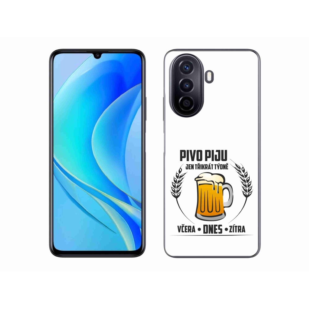 Gél borító mmCase a Huawei Nova Y70 készülékhez - sör motívum fehér háttérrel
