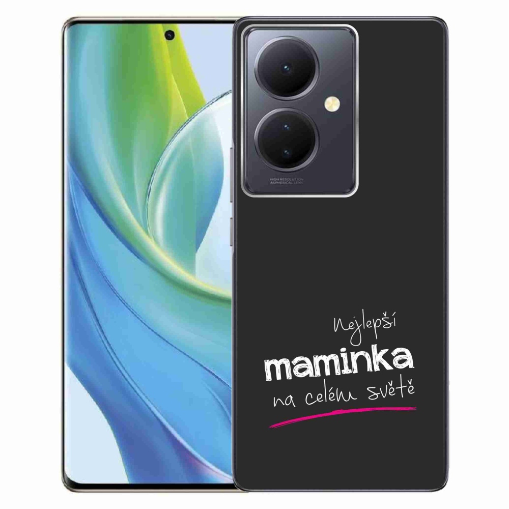 Gélburkolat mmCase a Vivo V29 Lite 5G-n - legjobb anya 4 fekete háttérrel