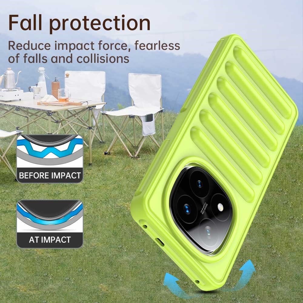 Csíkos tartós borító Xiaomi Redmi Note 14 Pro+ 5G - zöld