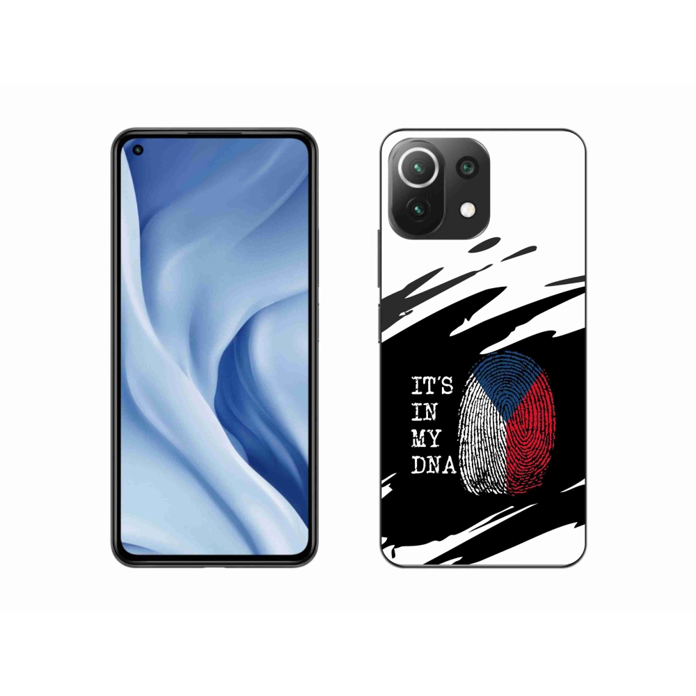 Gél borító mmCase a Xiaomi Mi 11 Lite 4G/5G - zászló ujjlenyomat fekete és fehér háttérrel