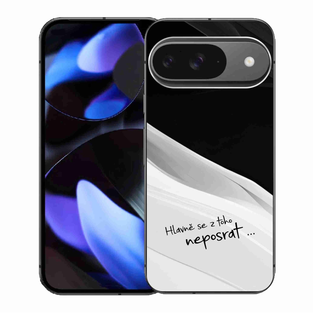 Gél borítás mmCase a Google Pixel 9/9 Pro számára - vicces szöveg 13 fekete és fehér háttérrel