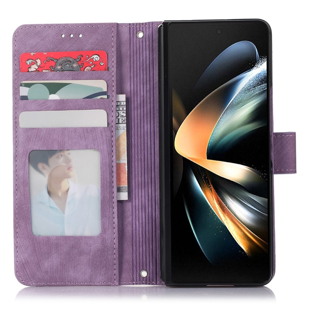 Tárcás könyvtáska Samsung Galaxy Z Fold5 5G - lila