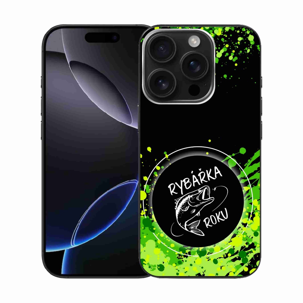 Gél borítás mmCase iPhone 16 Pro készülékhez - Az év halászának fekete háttere