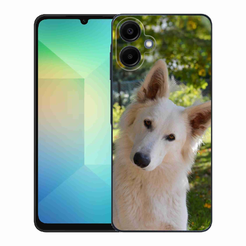 Gél védőhuzat mmCase Samsung Galaxy A06 4G - fehér Svájci juhász 1