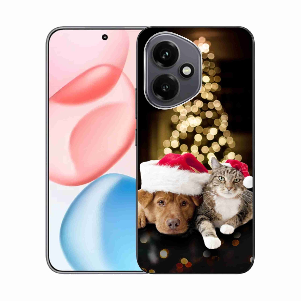 Zselés borító mmCase a Honor 400-hoz - Karácsonyi kutya és macska