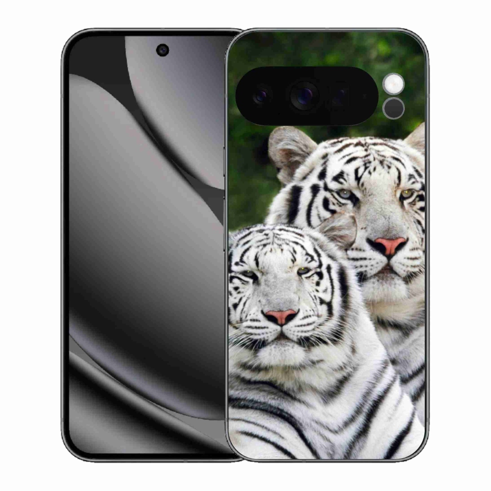 Zselés borítás mmCase a Google Pixel 10 Pro XL-hez - fehér tigrisek