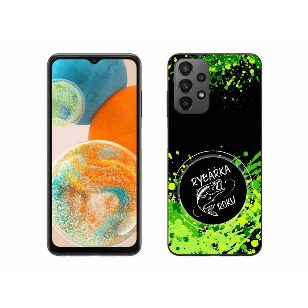 Zselés borítás mmCase Samsung Galaxy A23 4G/5G - az év horgásza fekete háttérrel