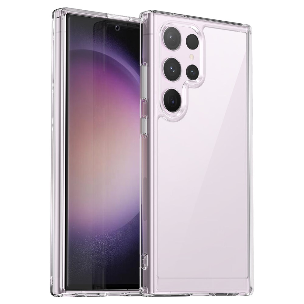 Gél tok kemény hátlappal Samsung Galaxy S24 Ultra készülékhez - átlátszó