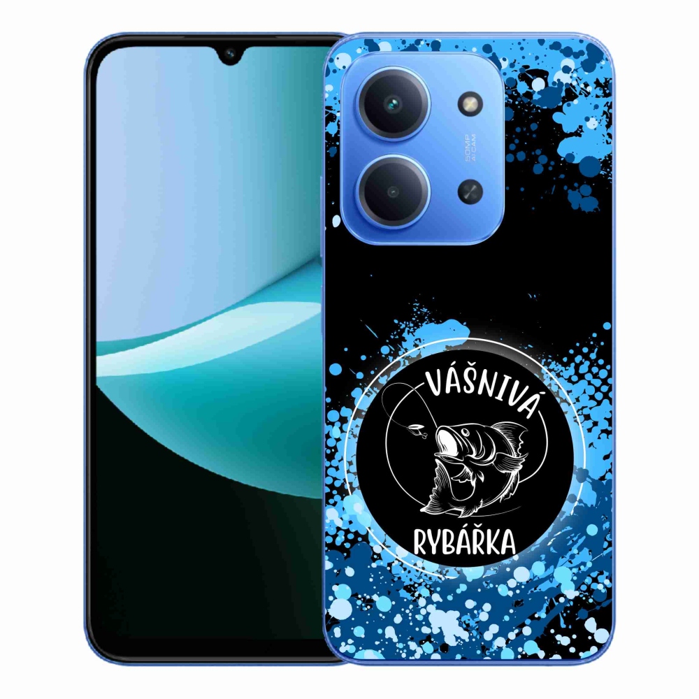 Gél borító mmCase a Xiaomi Redmi 15C 4G/5G (173mm) - szenvedélyes halász fekete háttérrel