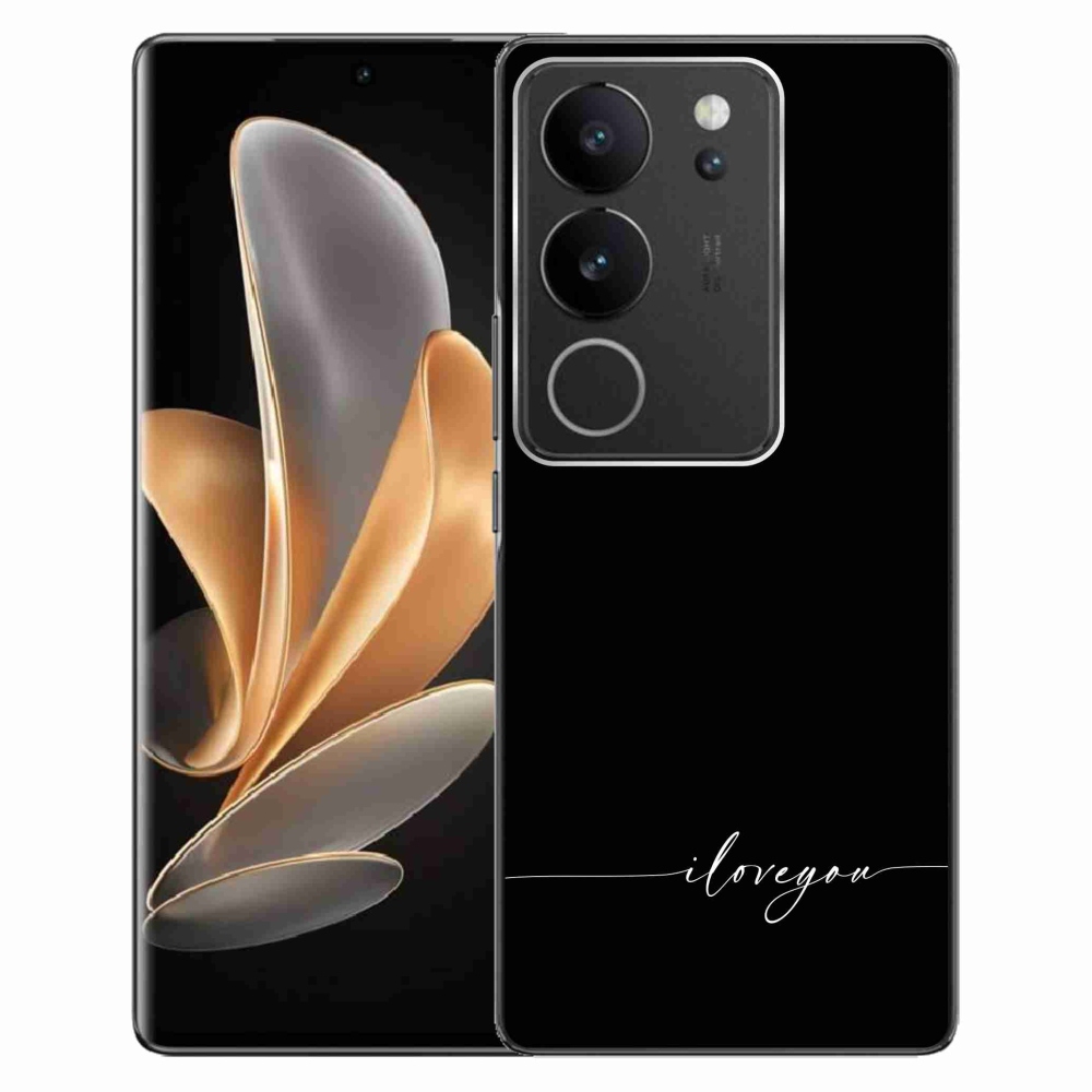Gél borító mmCase a Vivo V29 5G-hez - Szeretlek fekete háttérrel