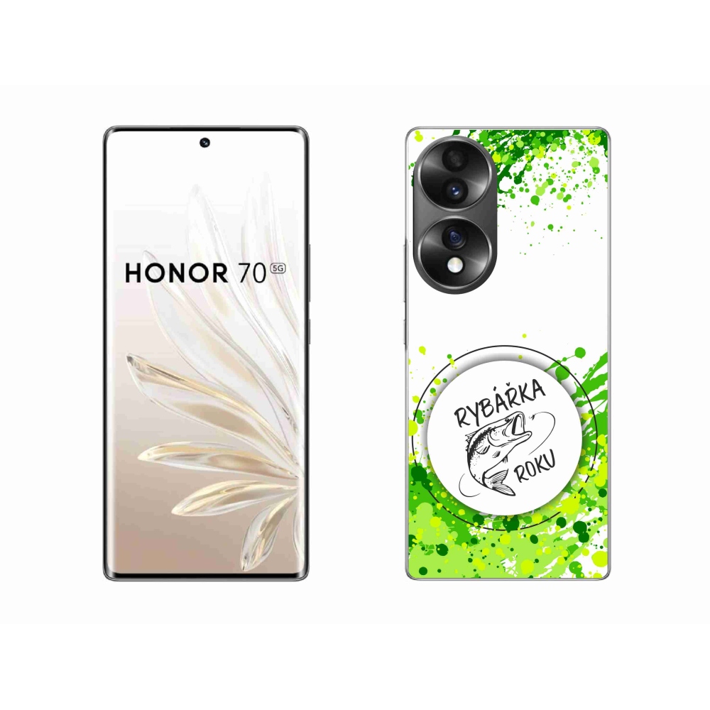 Zselés borító mmCase a Honor 70 számára - Az év horgásza fehér háttérrel