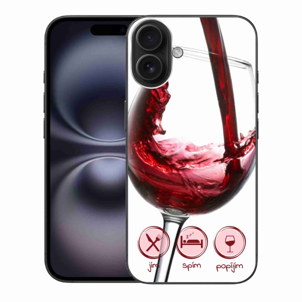 Gél tok mmCase iPhone 16 Plus készülékhez - borospohár piros