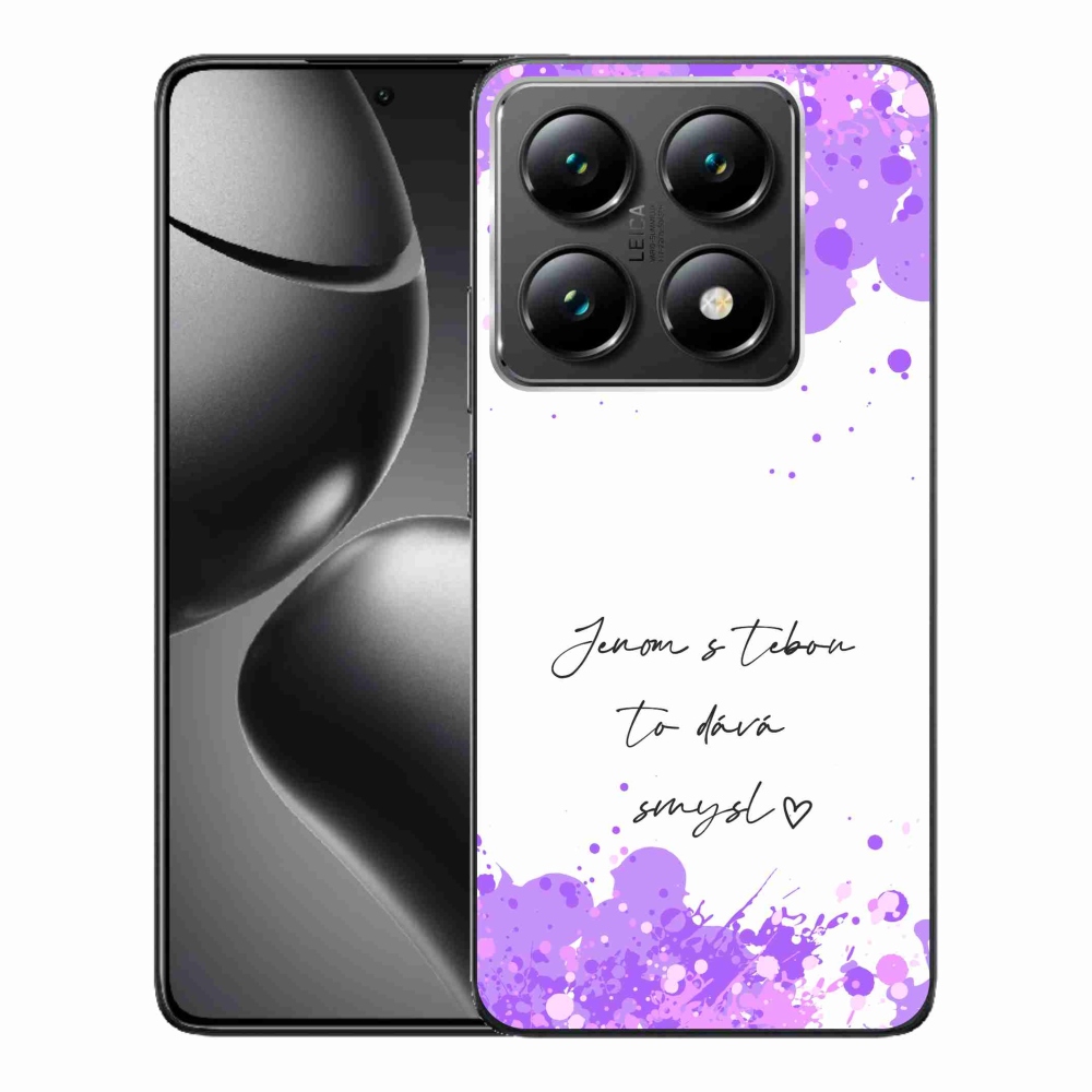 Gél borító mmCase a Xiaomi 14T Pro számára - szerelmes szöveg fehér háttérrel