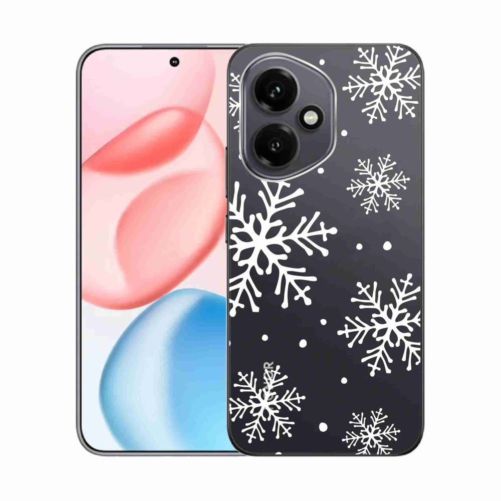 Zselés borítás mmCase a Honor 400-hoz - fehér pelyhek átlátszó háttéren