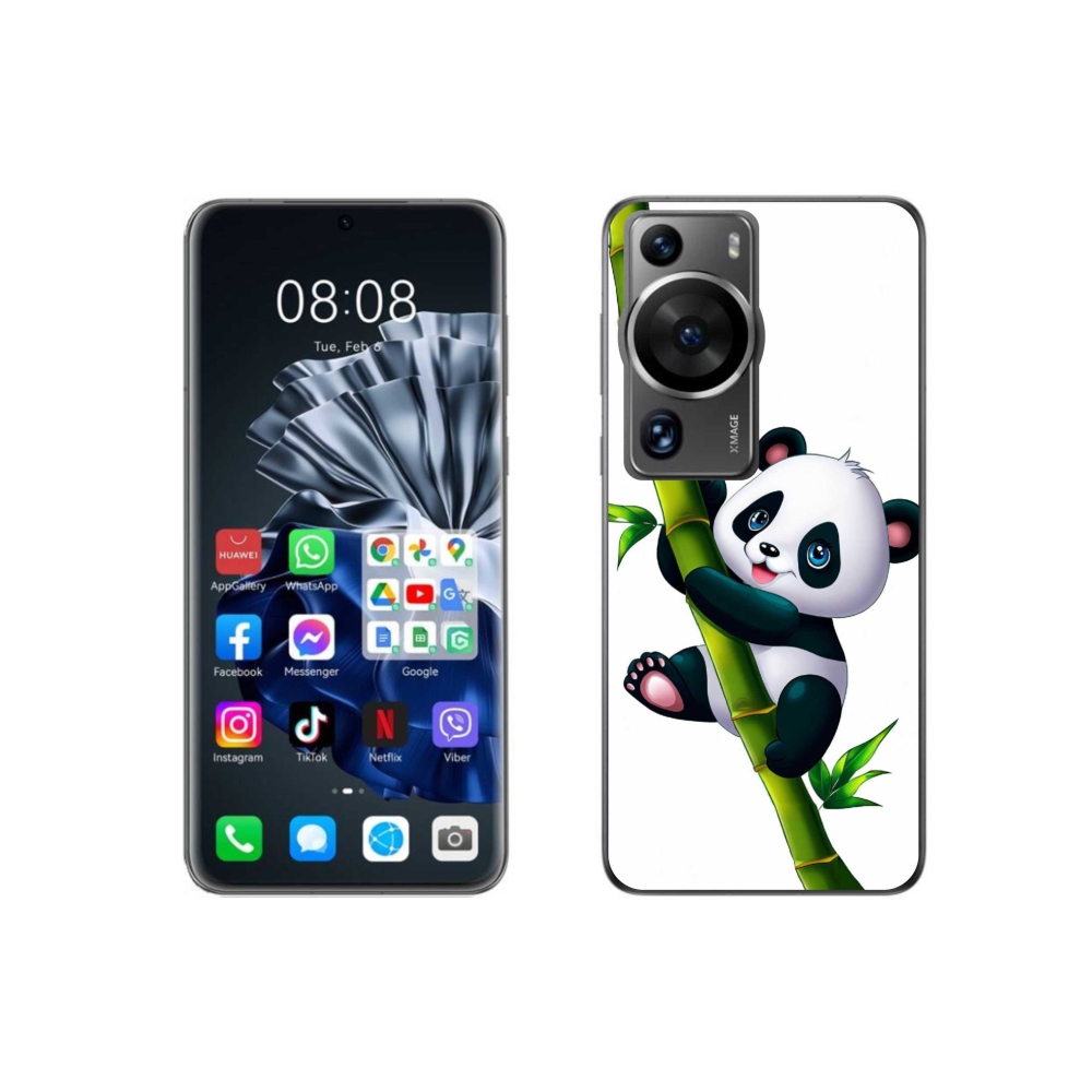 Gél borítás mmCase a Huawei P60 Pro számára - panda a bambuszon