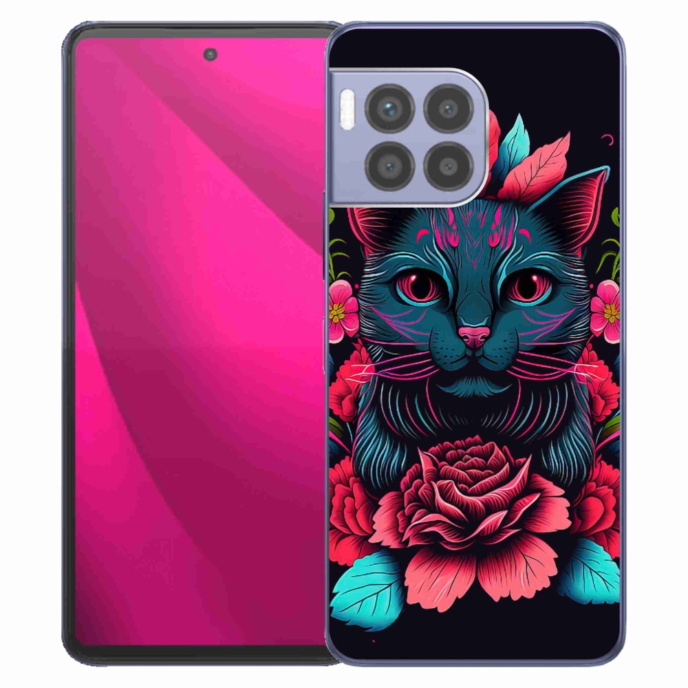 Zselés borító mmCase a T-Mobile T Phone 2 Pro készülékhez - virágok és macska