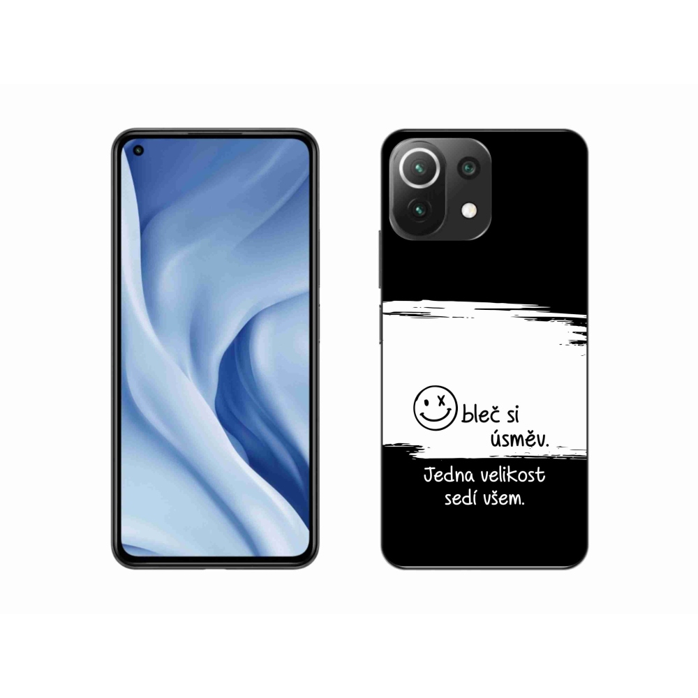 Gél borító mmCase a Xiaomi Mi 11 Lite 4G/5G-hez - vicces szöveg 8 fekete és fehér háttérrel