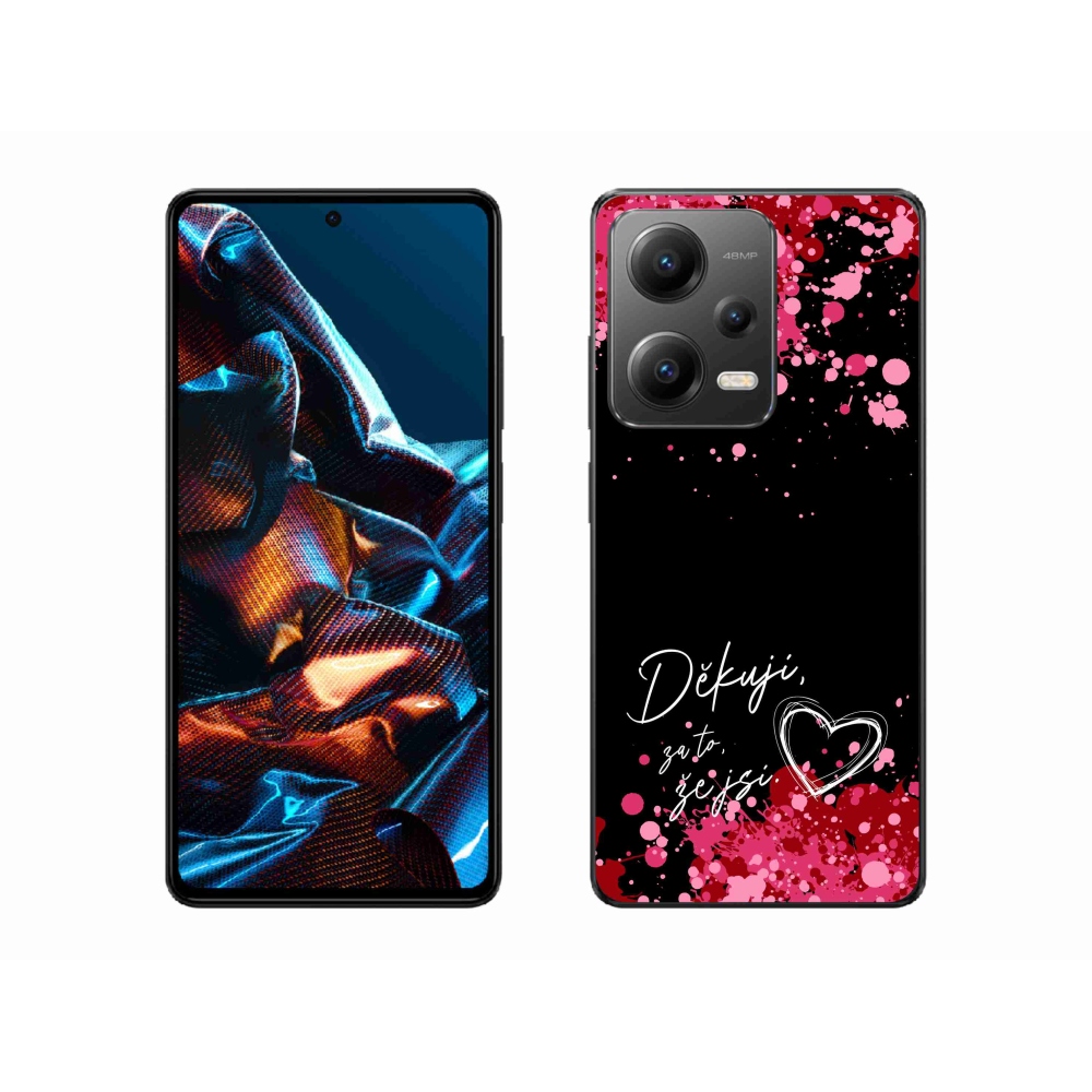 Gél borító mmCase a Xiaomi Redmi Note 12 Pro 5G-hez - love text 2 fekete háttérrel