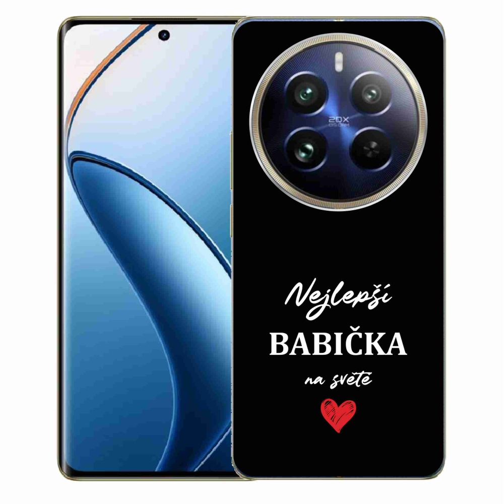 Gél borítás mmCase a Realme 12 Pro 5G/12 Pro+ 5G - Best Grandma 1 fekete háttérrel