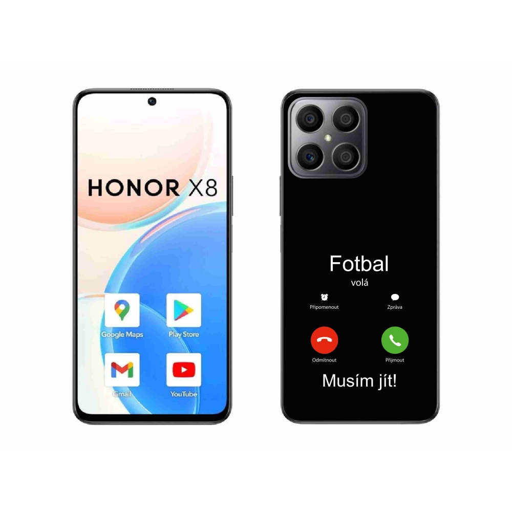 Gél borítás mmCase a Honor X8 4G-n - futballhívások fekete háttérrel