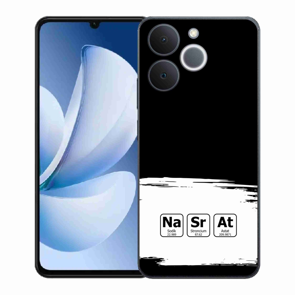 Gél borító mmCase a Realme Note 70T készülékhez - kémiai elemek fehér és fekete háttérrel