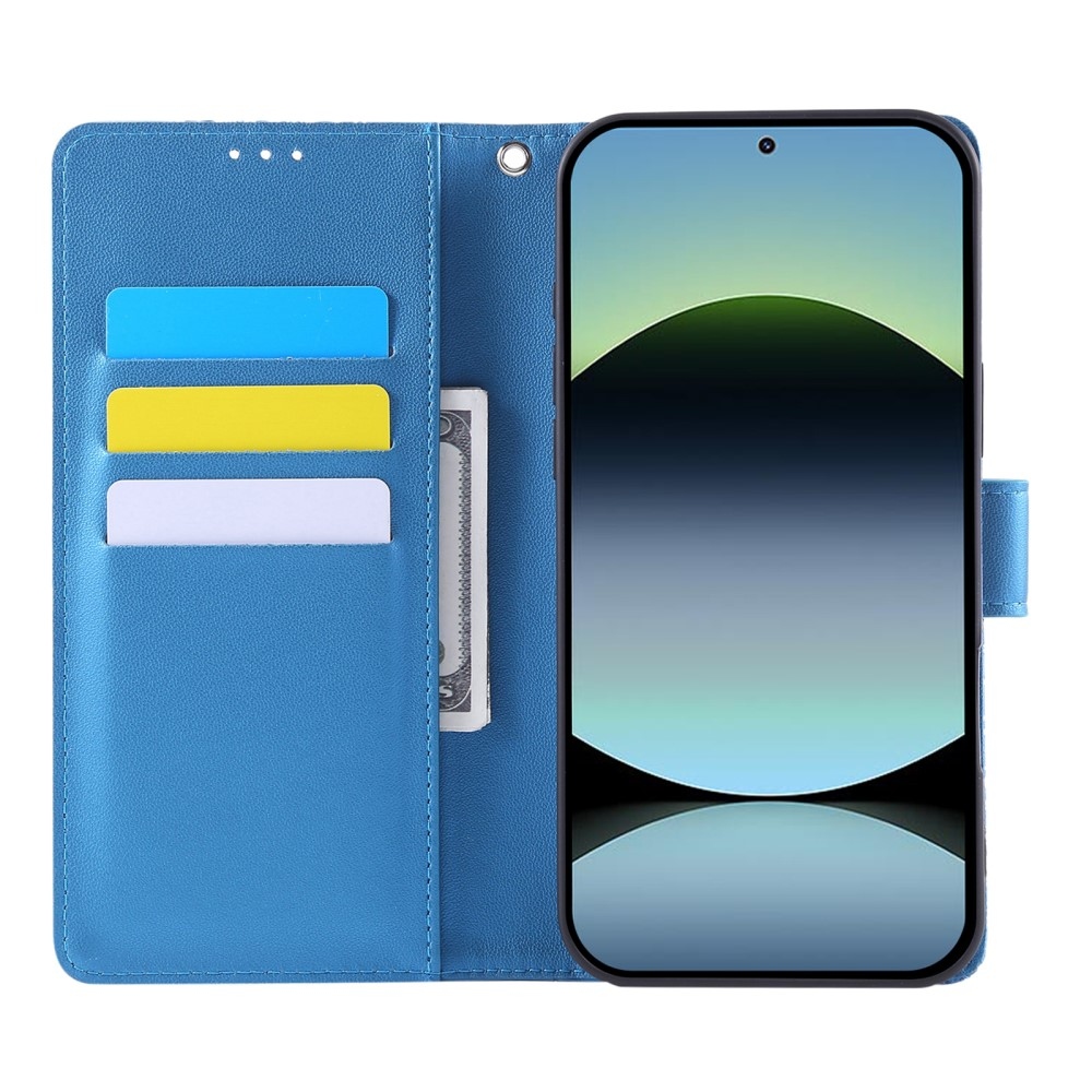 Rózsaszín könyv tok a Xiaomi Poco M7 Pro 5G/Note 14 5G számára - kék