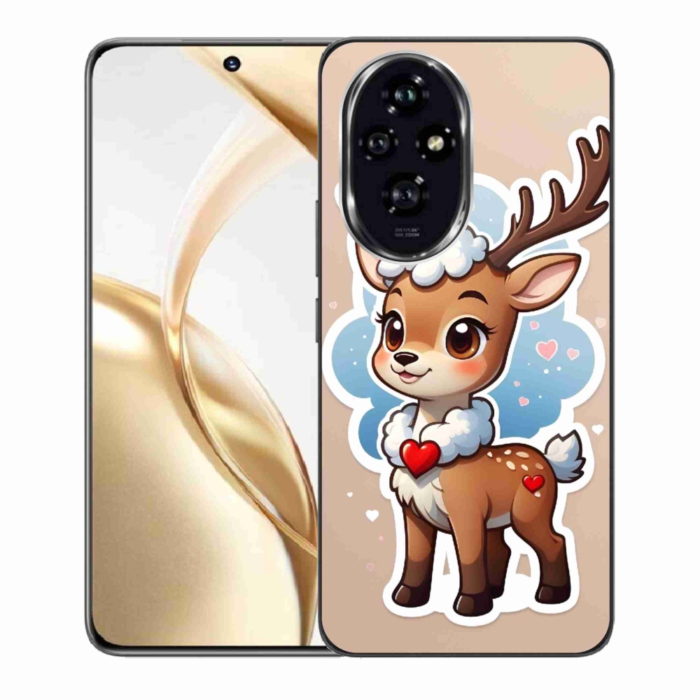 Zselés borító mmCase a Honor 200 5G számára - rajzfilm rénszarvas