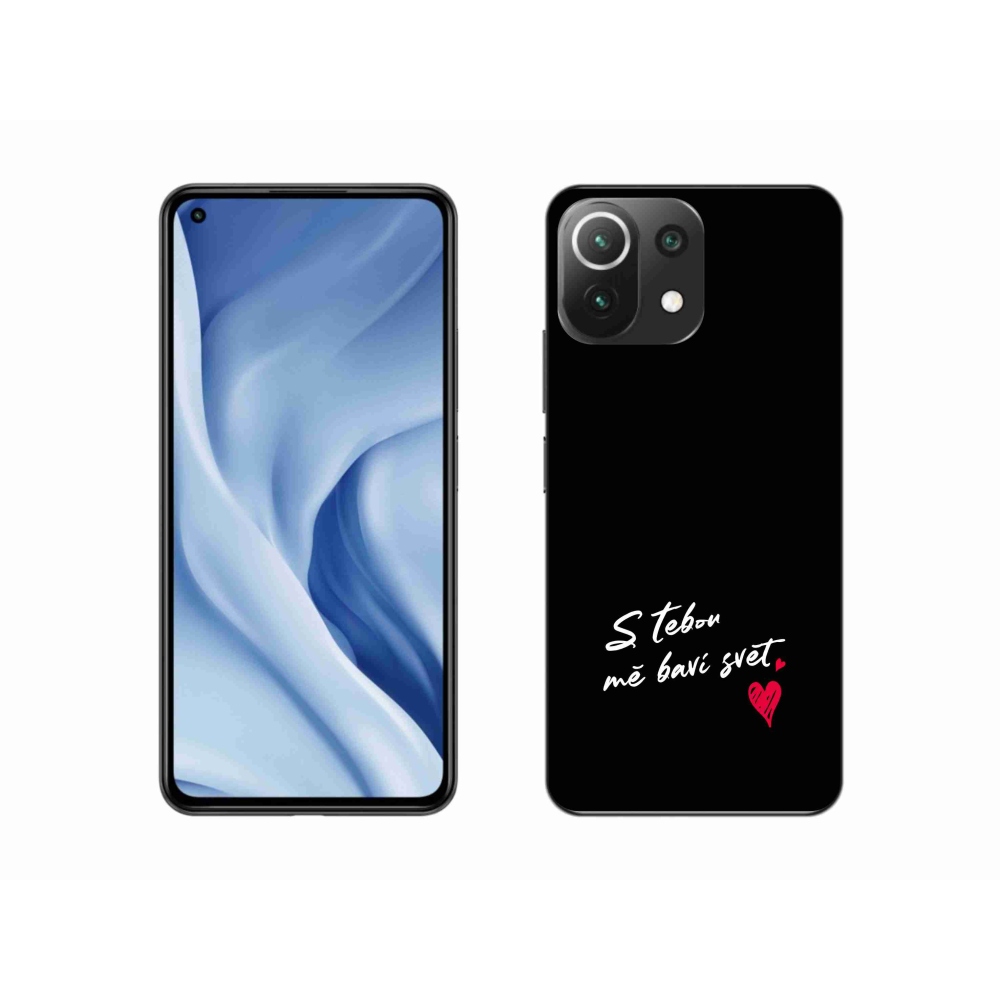 Gél borító mmCase a Xiaomi 11 Lite 5G NE-hez - szerelmes szöveg 1 fekete háttérrel