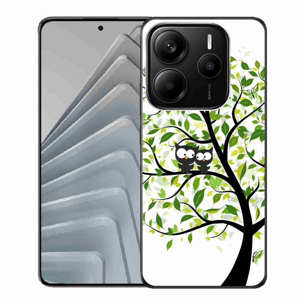 Gél borító mmCase a Xiaomi Redmi Note 14 5G számára - baglyok a fán