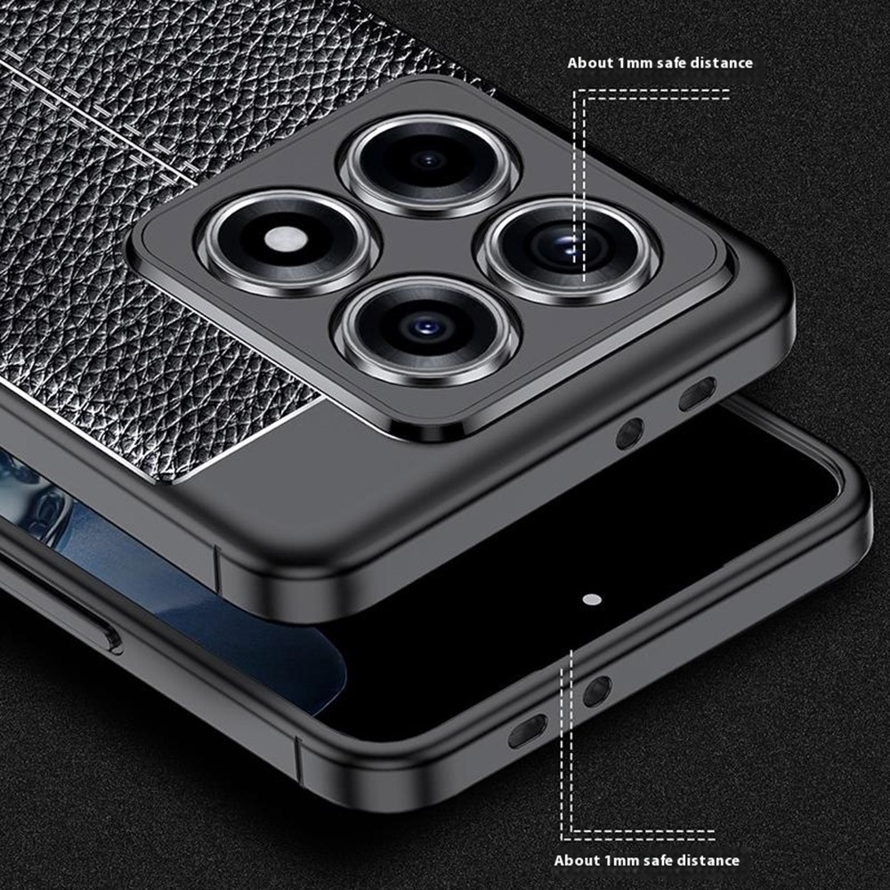 Litchi tartós zselés tok Xiaomi 14T-hez - fekete