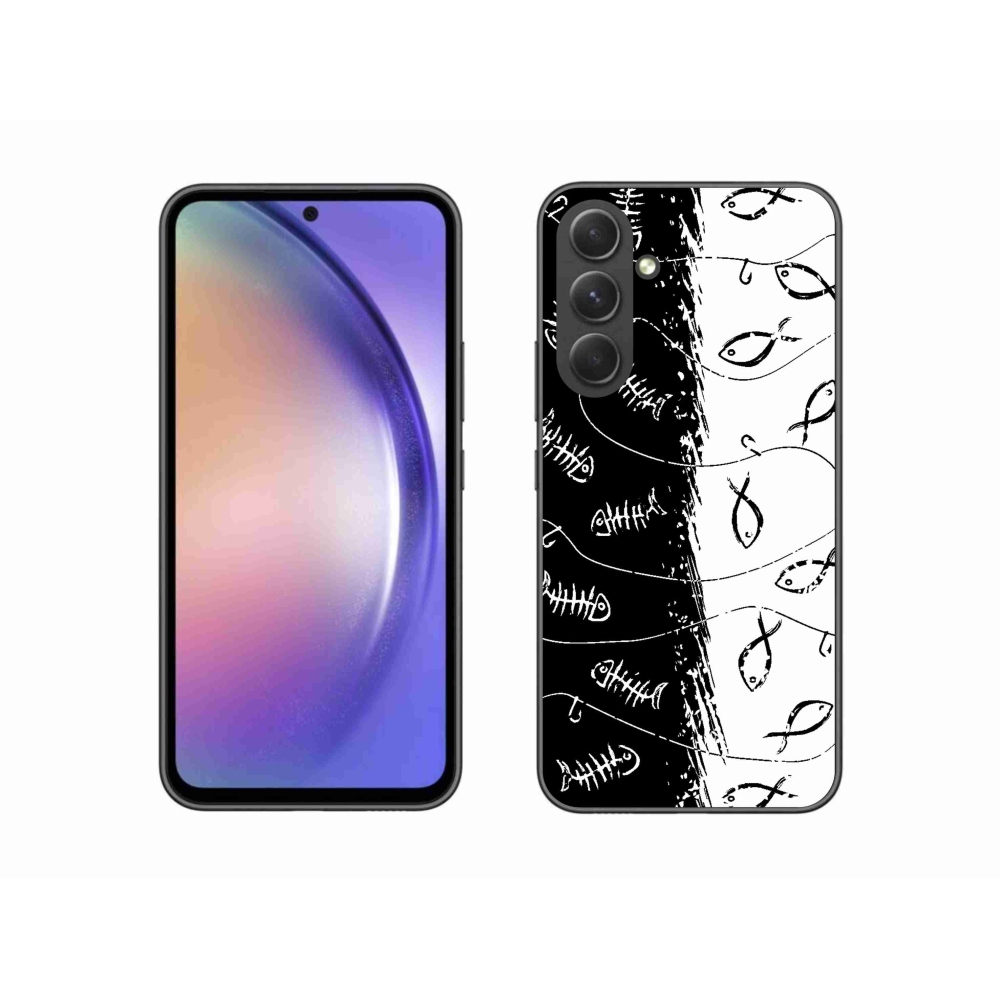 Gél borító mmCase Samsung Galaxy A54 5G - csontvázak és halak számára