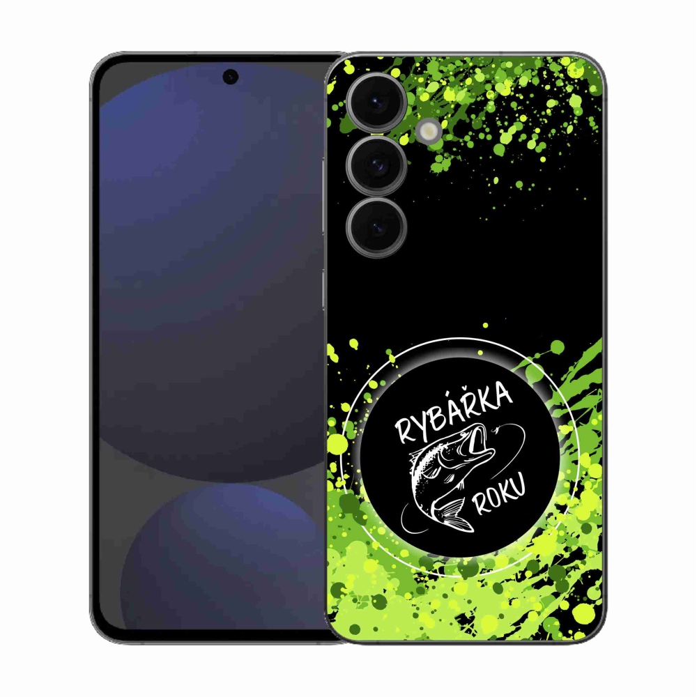 Zselés borítás mmCase Samsung Galaxy S25 FE - Az év horgásza fekete háttérrel