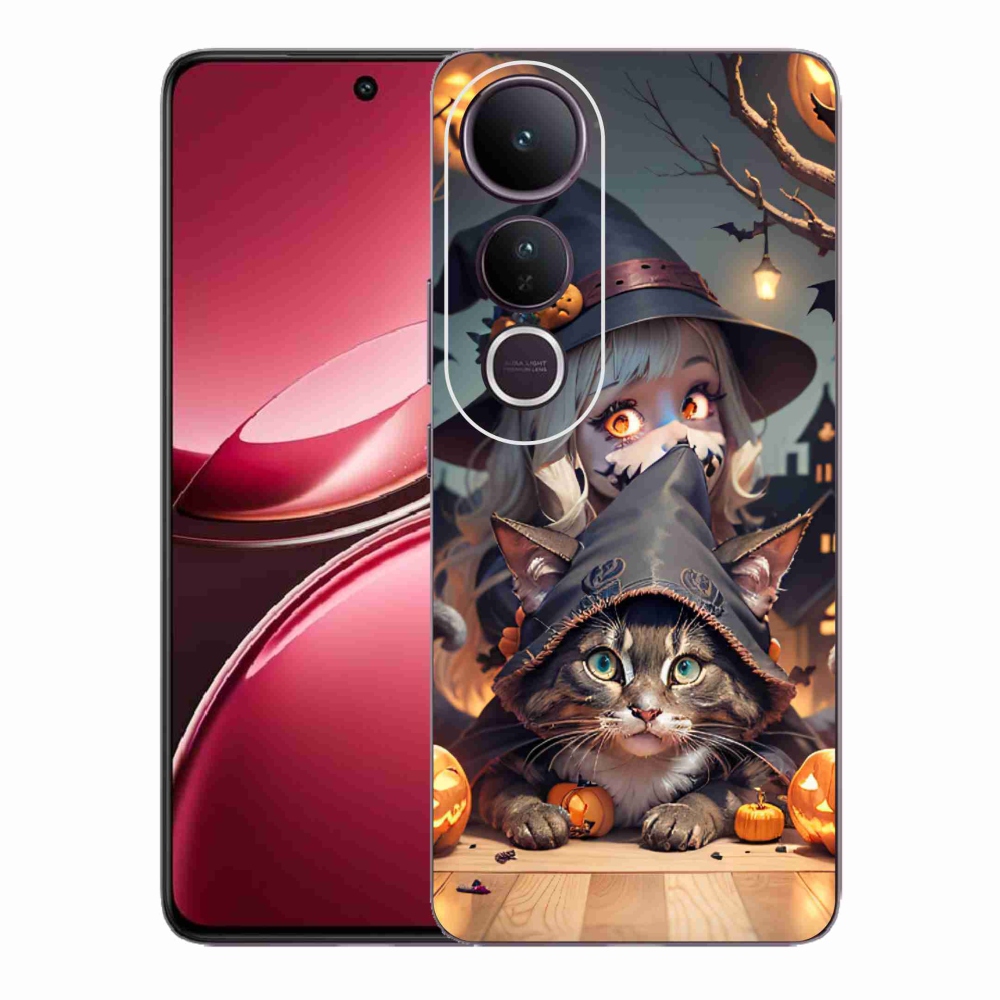 Gél borítás mmCase a Vivo V50 Lite 4G/5G - boszorkány macskával