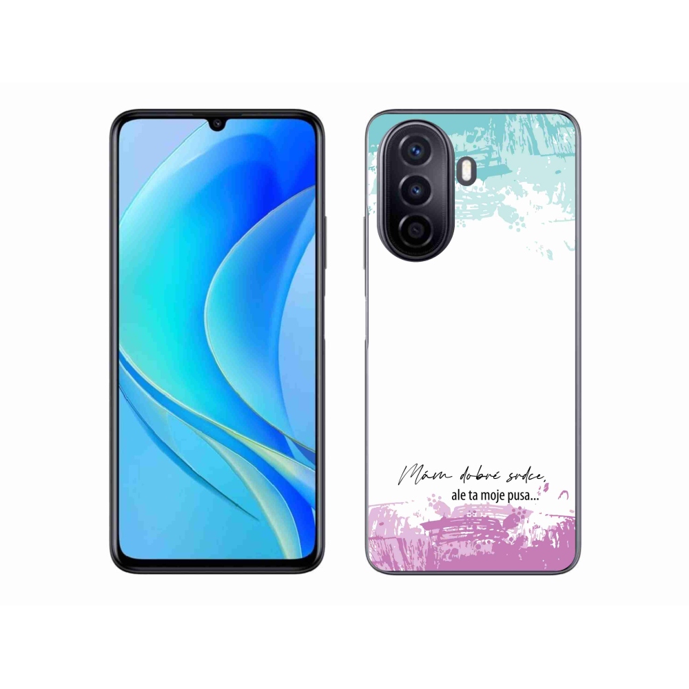 Gél borító mmCase a Huawei Nova Y70-hez - vicces szöveg 3 fehér háttérrel