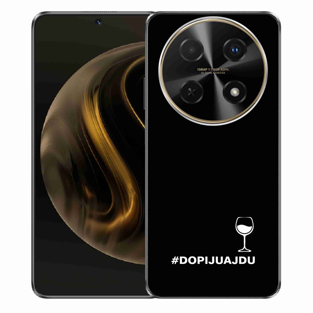 Gél borítás mmCase a Huawei Nova 12i készülékhez - bor motívum fekete háttérrel