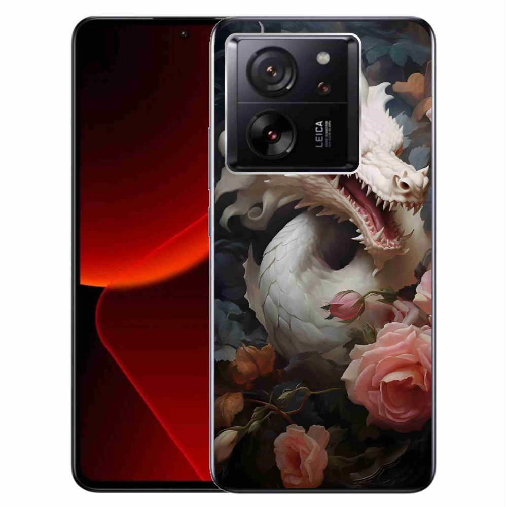 Gél borítás mmCase a Xiaomi 13T/13T Pro számára - fehér sárkány