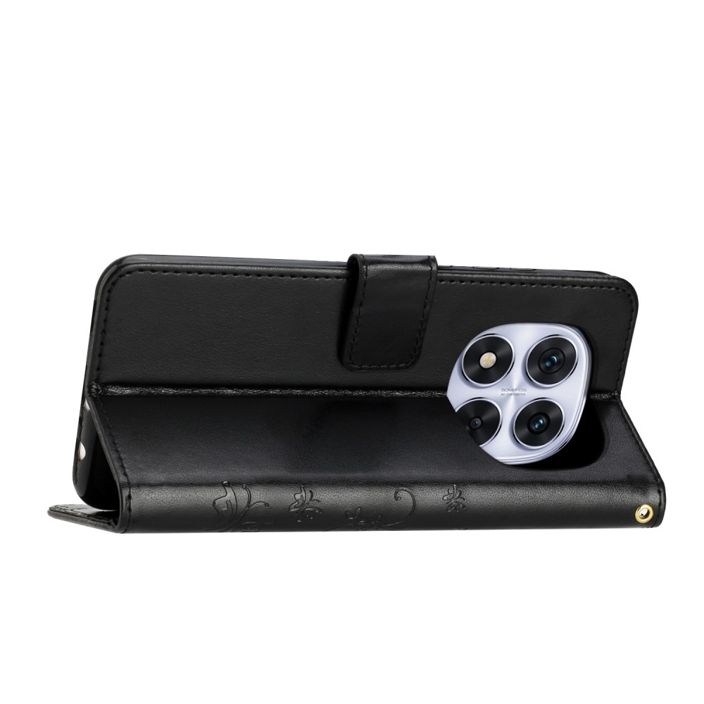 Virágok könyv tok Xiaomi Redmi Note 14 Pro 5G/Poco X7 5G - fekete