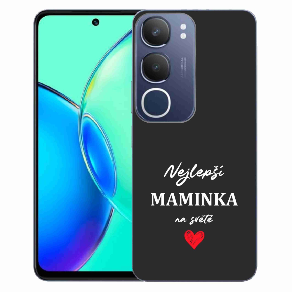 Gél borító mmCase a Vivo Y19s - legjobb anya 1 fekete háttérrel